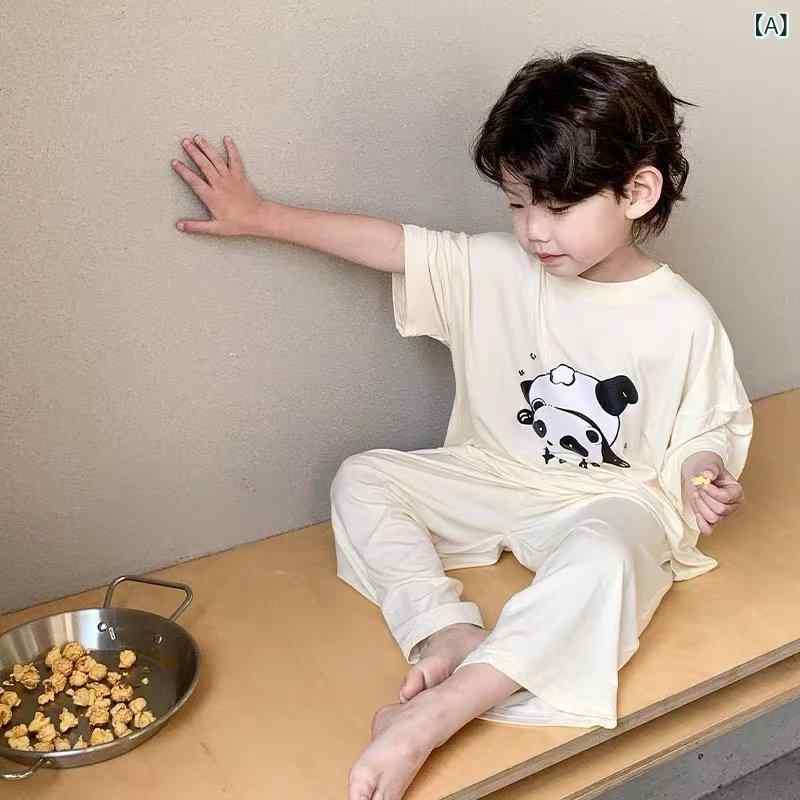 パジャマ キッズ 男の子 セットアップ 半袖 コットン素材 薄手 通気性 ルームウェア 上下セット 子供服 寝間着 夏用 涼しい 動きやすい 部屋着 短袖 クルーネック 柔らかい 吸汗 快適 通学 通園