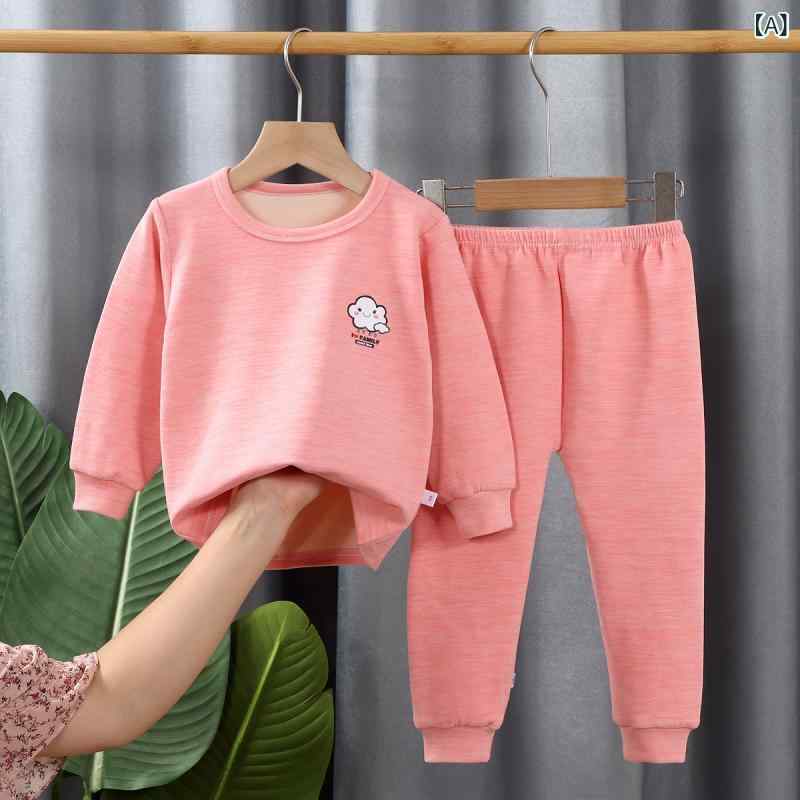子供用パジャマ セットアップ キッズ上下セット 保温インナー ルームウェア 暖かい...