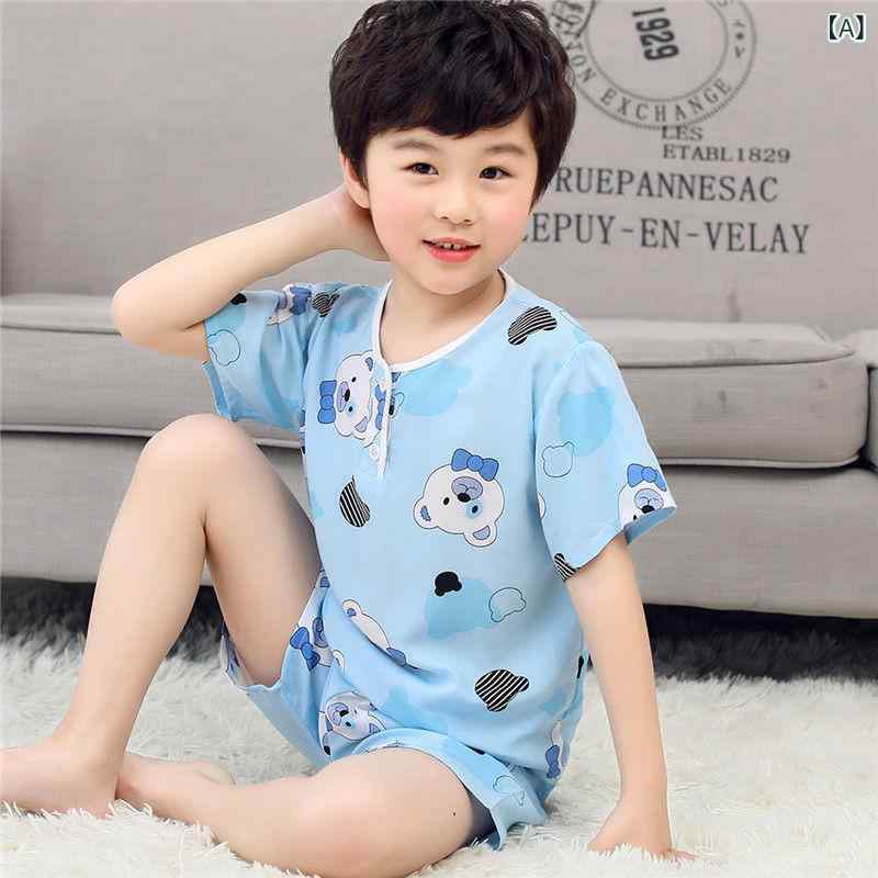 Rakuten - パジャマ キッズ 子供服 上下セット 半袖 ショートパンツ コットン混 薄手 ルームウェア 男の子 女の子 通気性 吸汗 速乾 寝巻き 部屋着 快適肌触り 洗い替え 通学 通園 お泊まり会 涼しい 夏用