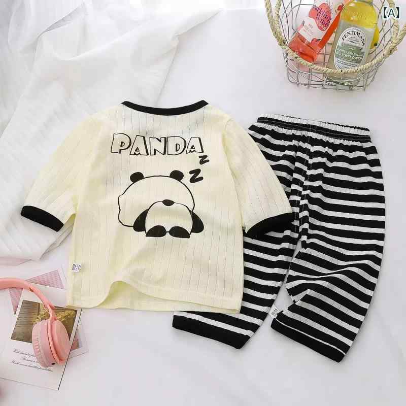 パジャマ キッズ 子供服 上下セット コットン素材 7分袖 ルームウェア 薄手 夏用 ...