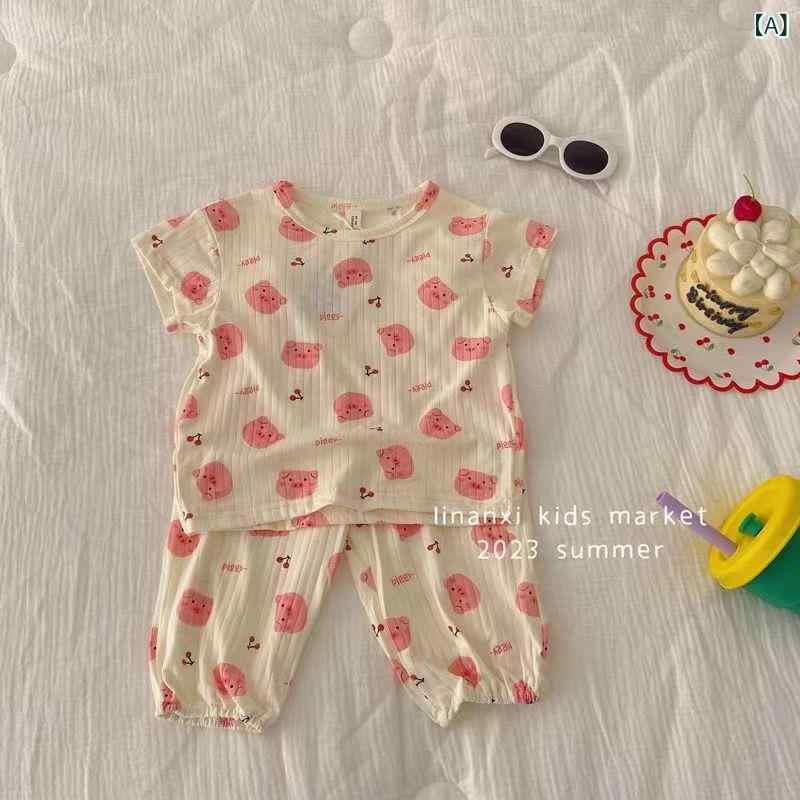 セットアップ キッズ 女の子 半袖 夏服 上下セット ショートパンツ 子供服 コット...