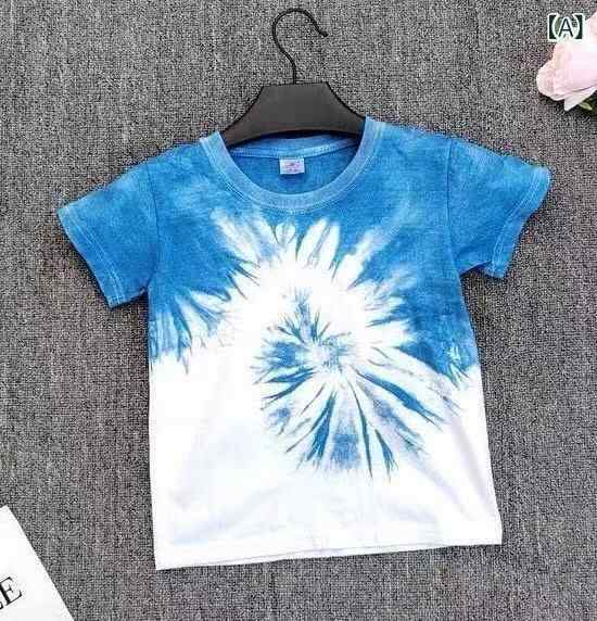 樂天商城 - Tシャツ キッズ 男女兼用 染め 半袖 トップス 綿混素材 プルオーバー カットソー ナチュラル カジュアル 子供服 通学 遊び着 お出かけ 服 動きやすい 快適着心地 柔らかい肌触り 夏物