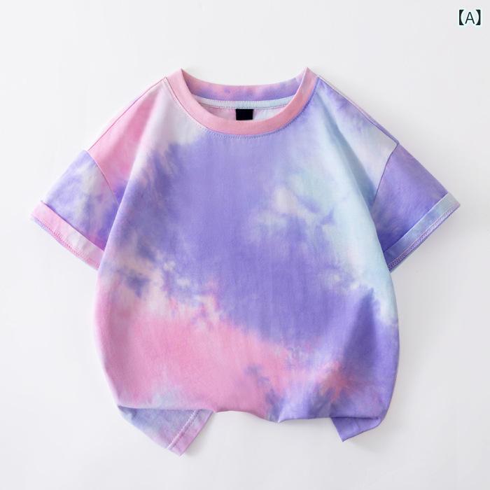 T-Shirts （Short Sleeve） - 子供服 セットアップ キッズ 男の子 女の子 夏服 上下セット t恤 半袖 ラウンドネック コットン素材 薄手 通気性 動きやすい 快適着心地 普段着 運動着 部屋着 通園 通学 旅行 お出かけ服
