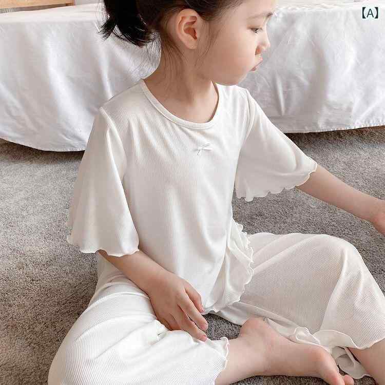 パジャマ キッズ 女の子 セットアップ 子供服 上下セット 半袖 薄手 通気性 柔らかい 部屋着 モダール風 吸湿速乾 寝巻き 春夏用 こども服 快適 吸汗性 ルームウェア 涼しい お昼寝 動きやすい