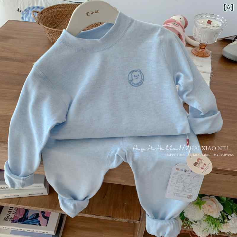 インナーウェア キッズ セットアップ 男の子 女の子 長袖 コットン混 インナー 上下セット 保暖 暖かい 保温 肌着 秋冬 重ね着 部屋着 動きやすい 快適 インナー上下セット 暖かい 子供服 ジュニア パジャマ 長袖インナー 子供