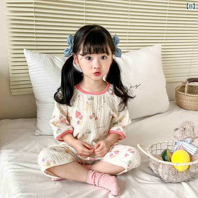パジャマ キッズ 子供服 コットン素材 上下セット セットアップ 柔らかい 通気性 ...
