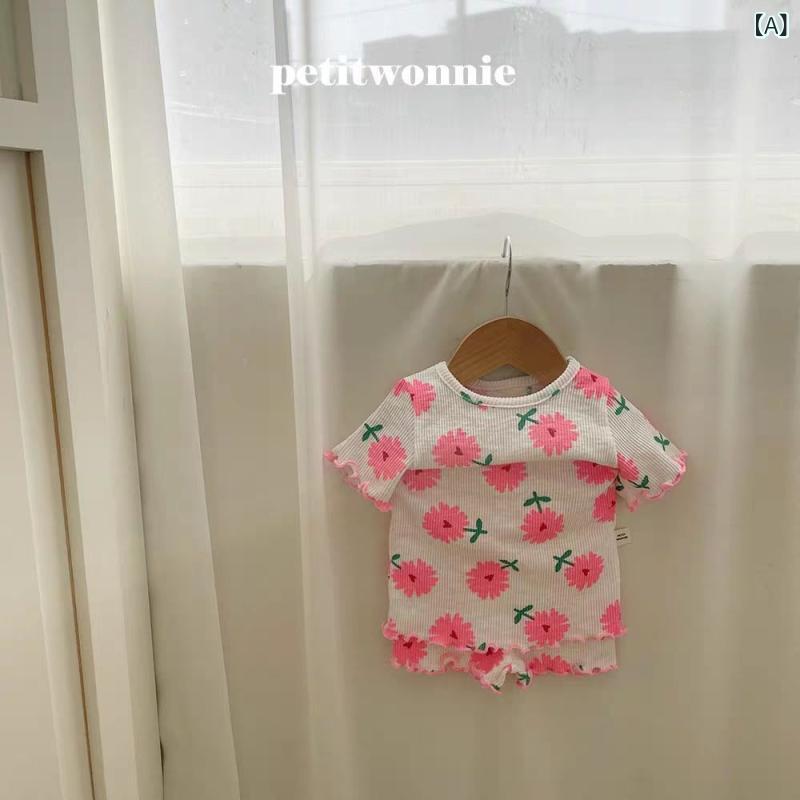 ルームウェア キッズ 女の子 上下セット 半袖 ショートパンツ 花柄 セットアップ 子供服 綿混素材 パジャマ 女児 夏用 部屋着 動きやすい 通気性 吸汗 寝間着 おしゃれ かわいい ギフト プレゼント 幼稚園 小学生 涼しい
