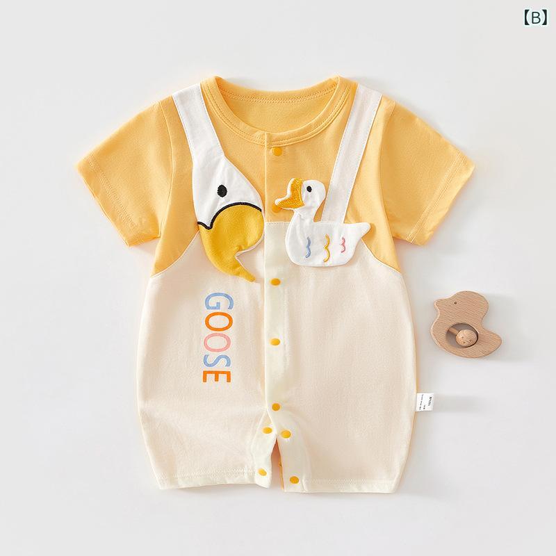 ベビーロンパース ベビー服 半袖 コットン素材 赤ちゃん 新生児 快適 カバーオール...
