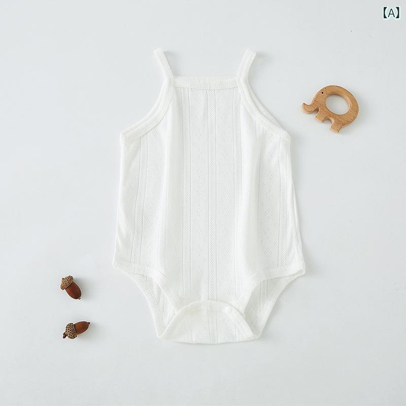 Rakuten - ベビー服 ロンパース ノースリーブ 夏用 赤ちゃん ベビー 肌着 コットン素材 通気性 股下スナップボタン付き 赤ちゃん服 出産祝い 動きやすい 男の子 女の子