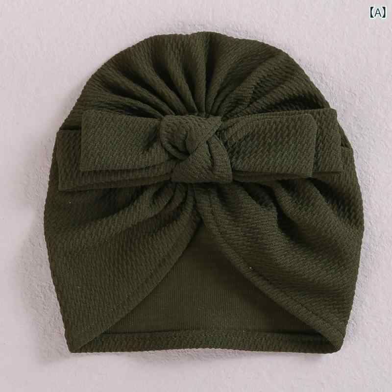 Hats - ベビー帽子 女の子 キッズ ハット インド風ターバン リボン ニット帽 子供用 柔らか素材 防寒 防風 伸縮性 暖かい お出かけ 通園 通学 秋冬用 かわいい 赤ちゃん用 ベビーギフト 軽量