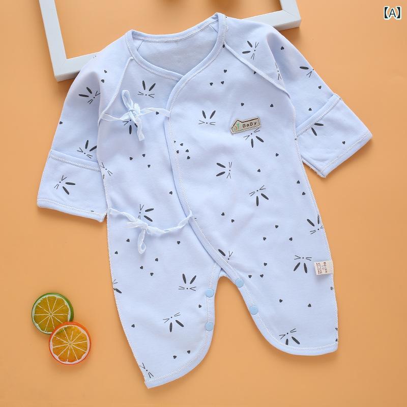Rakuten - ベビー服 新生児 カバーオール ロンパース 長袖 前開きタイプ コットン素材 赤ちゃん 出産祝い ベビーウェア 新生児肌着 幼児 春秋物 柔らかい肌触り ベビー服 0ヶ月 3ヶ月 赤ちゃん服 快適着脱