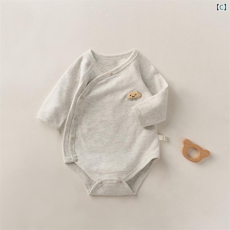 ベビー服 ロンパース コットン素材 前開き 長袖 赤ちゃん カバーオール 新生児 出...