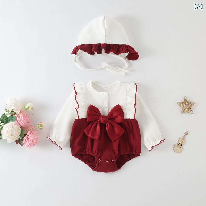 ロンパース ベビー服 新生児 長袖 カバーオール コットン素材 花柄 フリル かわい...