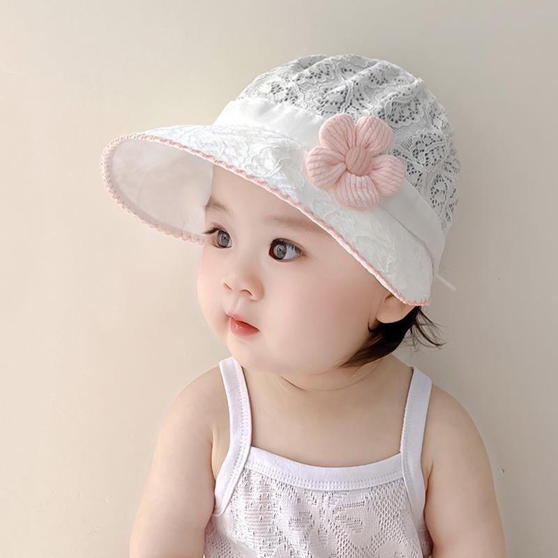 ベビーハット 赤ちゃん 帽子 キッズ 女の子 花柄 つば広 日よけ帽子 子供用 紫外線...
