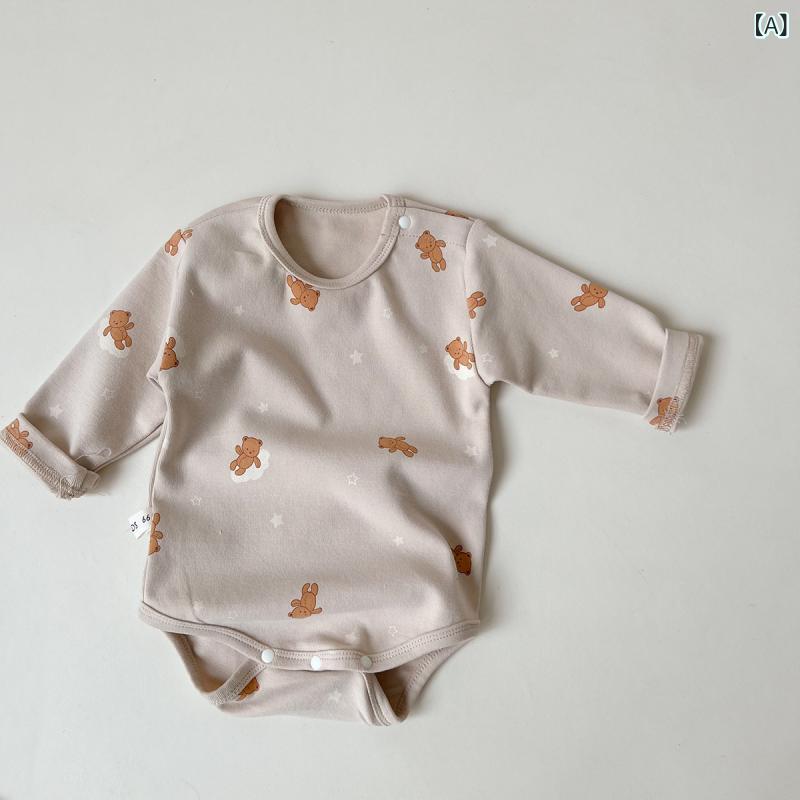 ベビー服 ロンパース ベビー服 カバーオール 長袖 コットン素材 総柄 スナップボタン 前開き 赤ちゃん服 ベビーウェア 春秋冬 吸水 通気性 動きやすい 出産祝い ギフト 贈り物