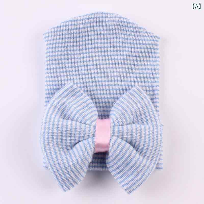 Hats - ベビー帽子 新生児 コットン素材 リボン ハット 赤ちゃん用 出産祝い 日よけ対策 お出かけ用 柔らかい素材 通気性抜群 サイズ調整可能 快適フィット感で日差しをカットしお出かけをサポートする安心設計のベビードームハット