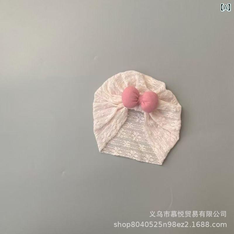 ベビー帽子 女の子 キッズ ターバン風ハット 花飾り付き メッシュ素材 通気性 柔らかい 伸縮性 赤ちゃん用キャップ 日よけ 出産祝い お出かけ かわいい 日除け 紫外線対策 蒸れにくい