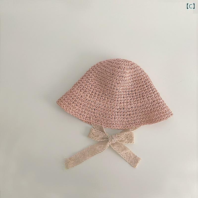 ハット キッズ 子供用帽子 つば広ハット ストローハット UV対策 日除け 折りたたみ...