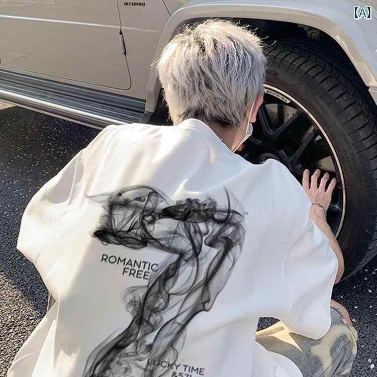 Tシャツ メンズ 半袖 カットソー ロゴプリント トップス サマーウェア 丸首 クルーネック カジュアル スポーツ 運動 通気性 吸汗性 柔らかい 涼しい 夏服 普段着 動きやすい
