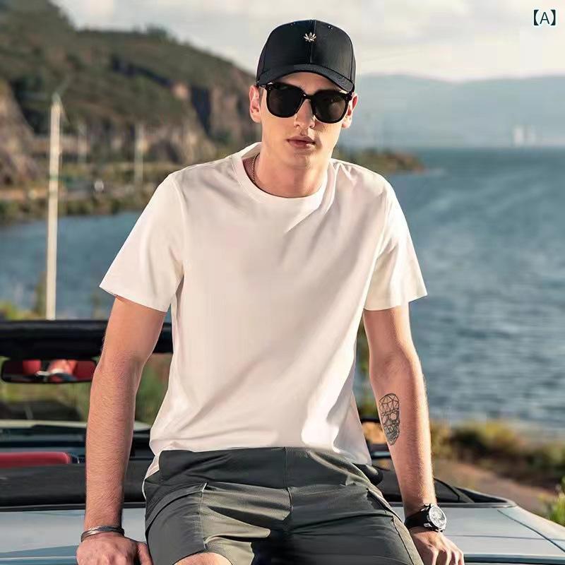 Tシャツ メンズ 半袖 クルーネック カットソー コットン素材 無地 インナー カジュアル トップス 吸水速乾 シンプル 夏服 通気性抜群 クルーネックtシャツ 涼感素材 肌触り良い 重ね着 普段着