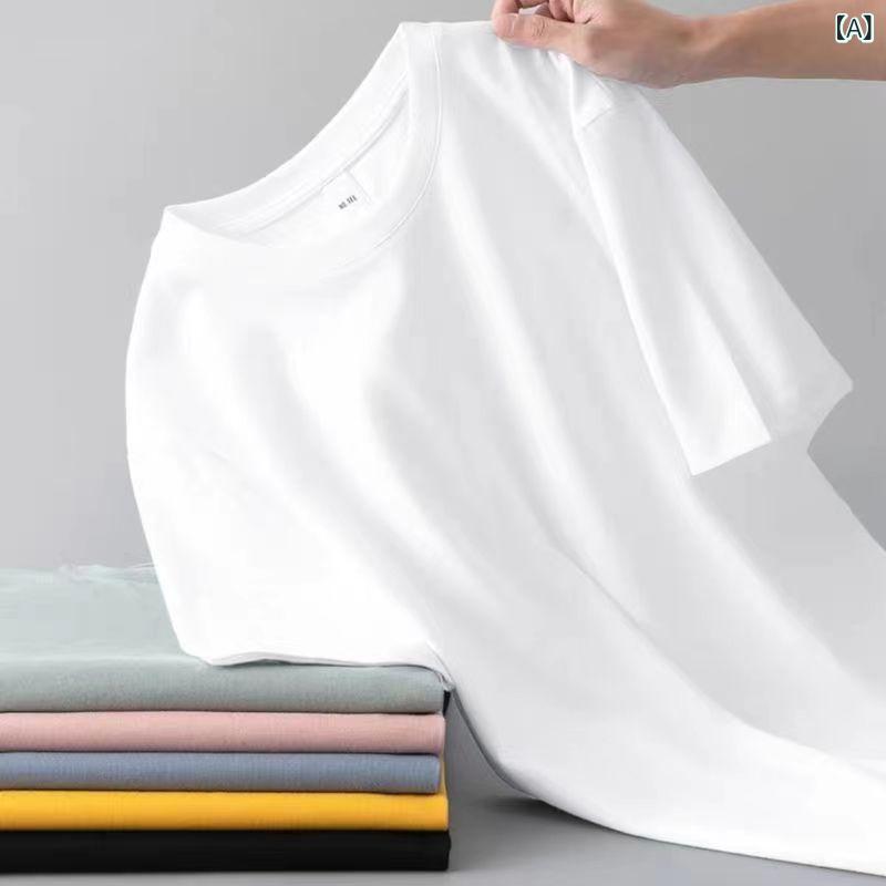 Tシャツ メンズ 半袖 無地 シンプル クルーネック カットソー コットン調 トップス 厚手 透けにくい インナー 重ね着 ゆったり 動きやすい 通気性 柔らかい 涼しい 夏服 カジュアル ゴルフ スポーツ 部屋着
