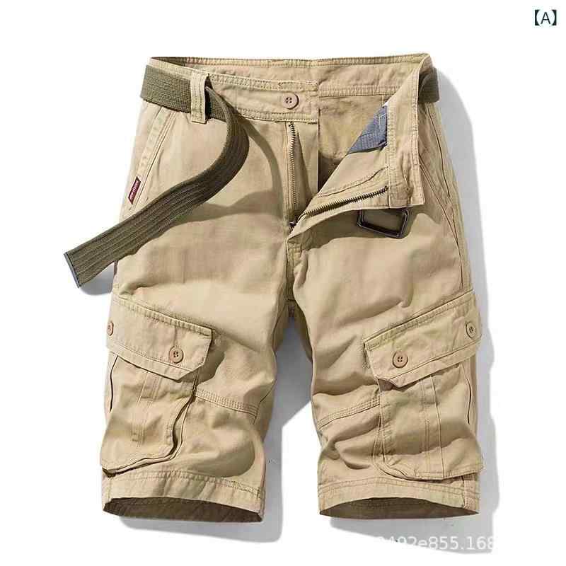 ハーフパンツ メンズ ショートパンツ カーゴパンツ 五分丈 膝上 膝丈 ワークパンツ...