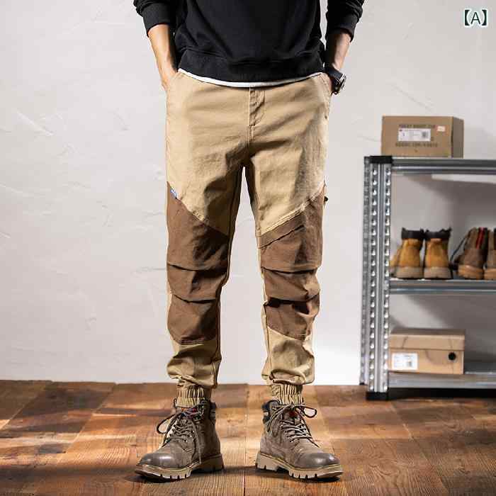 Rakuten - カーゴパンツ メンズ ワイドパンツ ワークパンツ ストレート ボトムス 撥水生地 裾絞り 調節可能 ウエストゴム ポケット付き アウトドア キャンプ 釣り 作業着 動きやすい 無地 防寒 秋冬