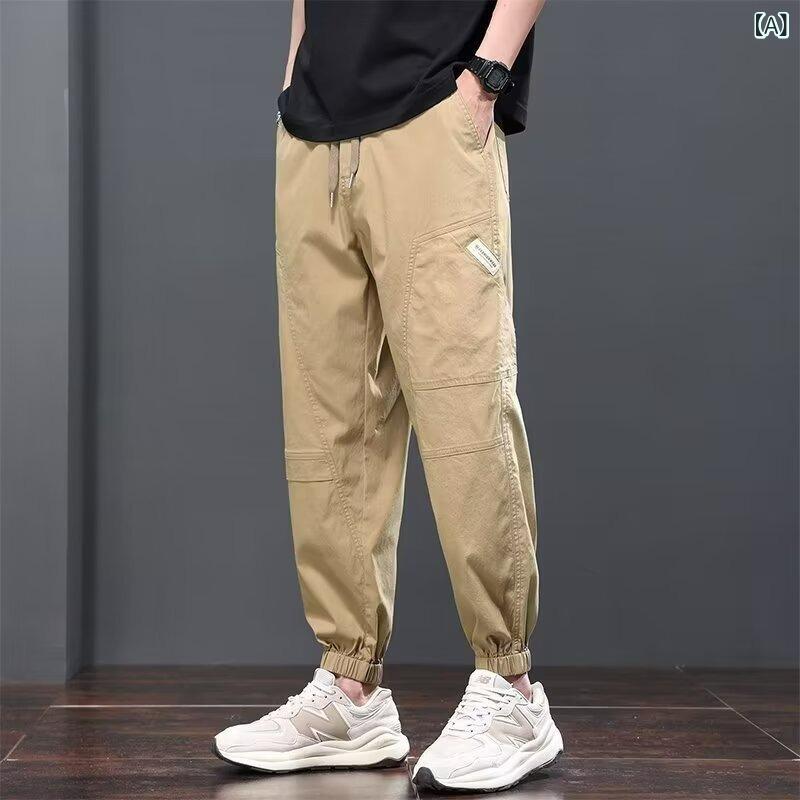 カーゴパンツ メンズ ワークパンツ ジョガーパンツ 薄手 テーパードパンツ 夏用 ス...