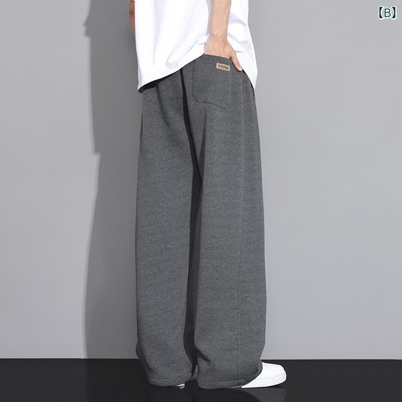 ロングパンツ メンズ スポーツウェア ジャージ ジョガーパンツ ワイドストレート ...