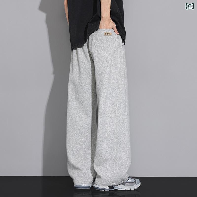 ロングパンツ メンズ スポーツウェア ジャージ ジョガーパンツ ワイドストレート ...