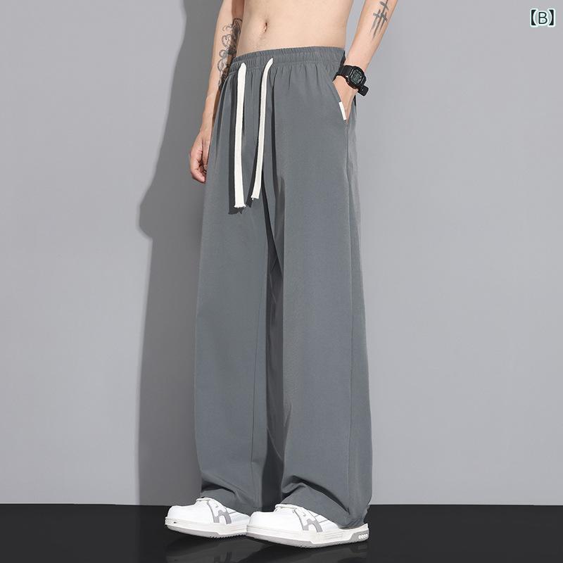 ロングパンツ メンズ 速干パンツ ワイドパンツ 接触冷感 薄手 ズボン 夏用 涼しい ...