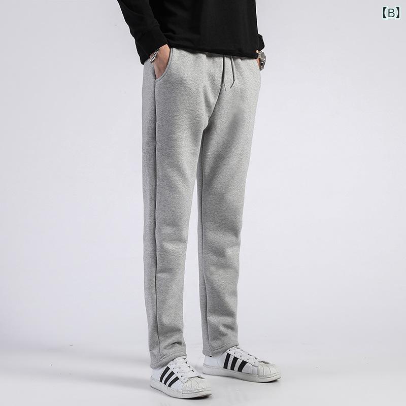 ロングパンツ メンズ カジュアル ストレートパンツ 裏起毛 厚手 スウェットパンツ ...