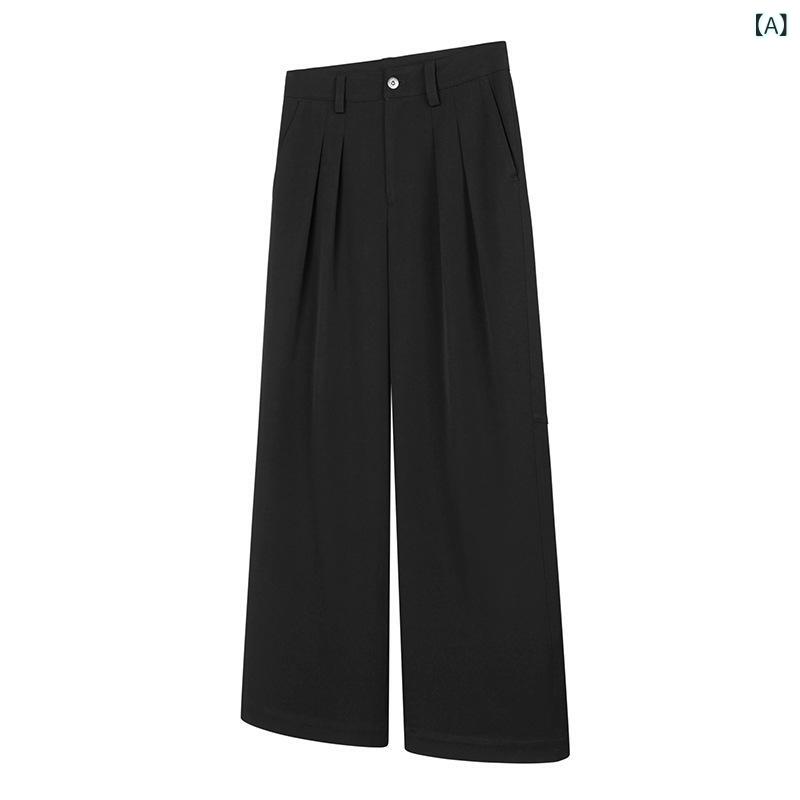 ロングパンツ レディース スラックス ワイドパンツ ハイウエスト ストレートパンツ...