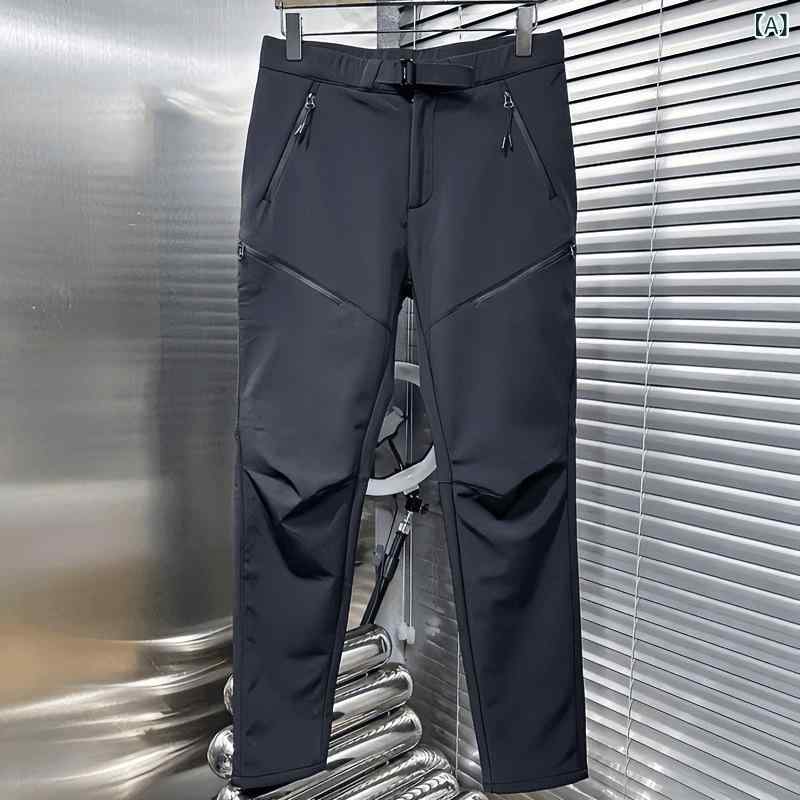 ロングパンツ メンズ 撥水 ストレッチ 登山パンツ アウトドアパンツ テーパードシ...