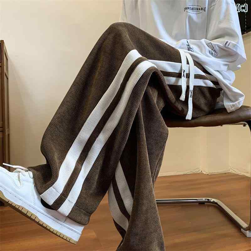 ロングパンツ メンズ コーデュロイパンツ ストレートパンツ ワイドパンツ 無地 長...