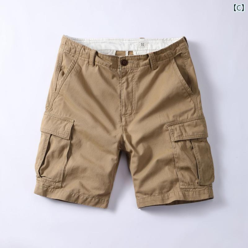 ショートパンツ メンズ 迷彩 カーゴパンツ 綿混素材 ハーフパンツ ミリタリー 短パ...