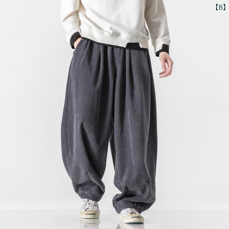 ロングパンツ メンズ カジュアルパンツ コーデュロイパンツ ワイドパンツ ストレー...