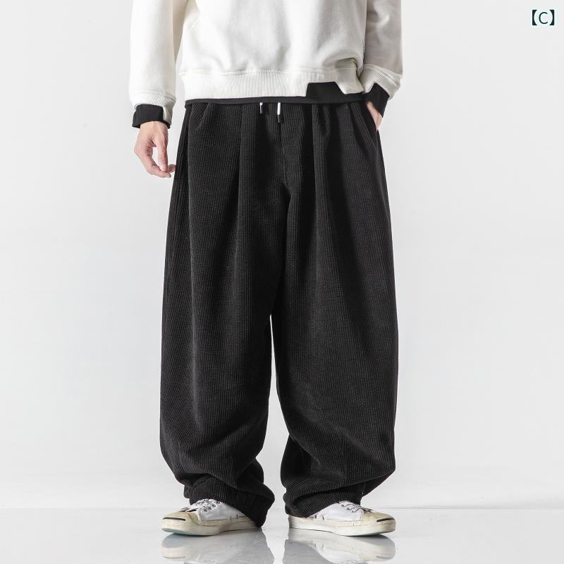 ロングパンツ メンズ カジュアルパンツ コーデュロイパンツ ワイドパンツ ストレー...