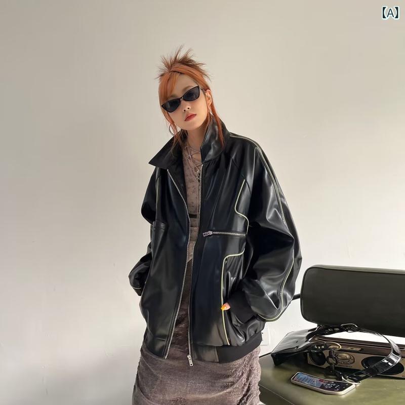 樂天商城 - ジャケット メンズ フェイクレザー ライダースジャケット アウター ブルゾン PUレザー ゆったり ビッグシルエット カジュアル 防寒 保温性 防風 暖かい 通気性 通勤 通学 お出かけ 秋冬