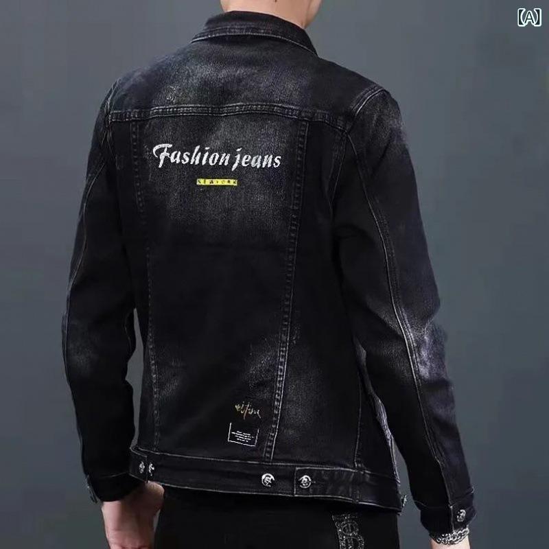 デニムジャケット メンズ デニムシャツ ジャケット 長袖 襟付き シャツジャケット カジュアル アウター 春服 秋服 無地 ポケット付き 動きやすい 通勤 通学 お出かけ シンプル 厚手 重ね着 羽織り
