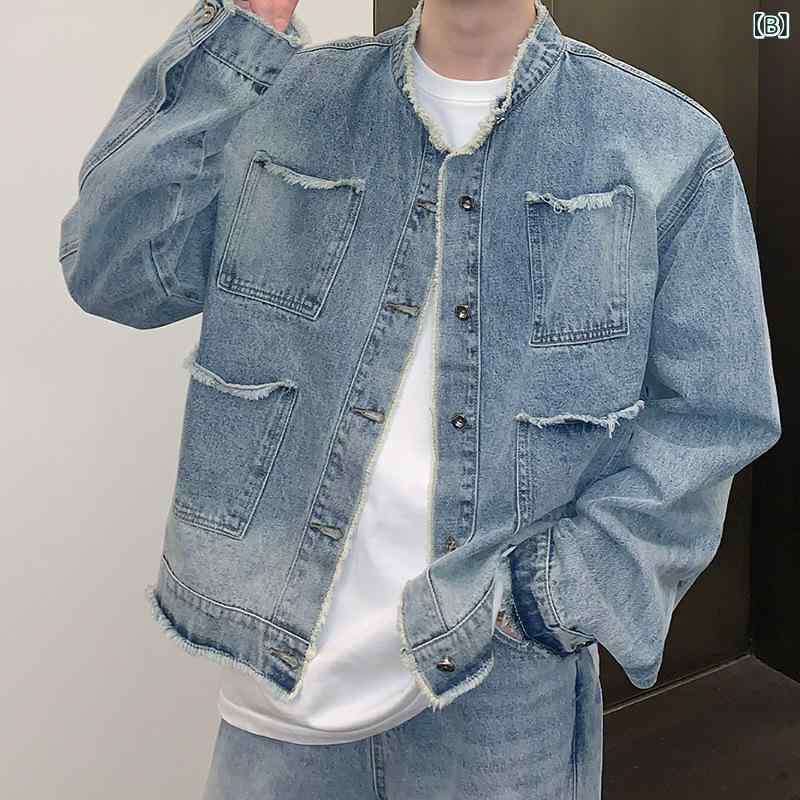 デニムジャケット メンズ Gジャン アウター ビッグシルエット ヴィンテージ風 水洗...