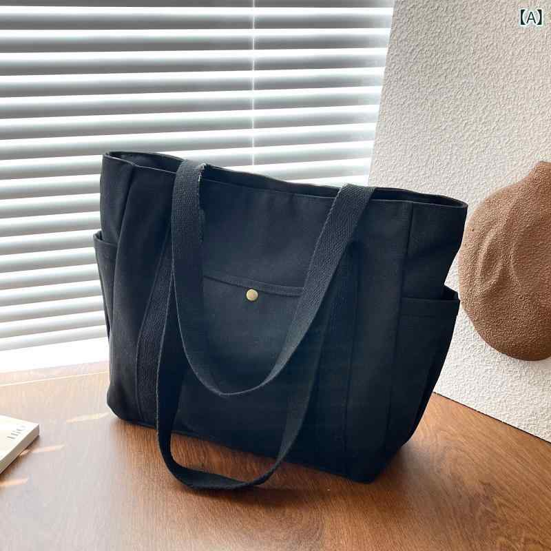 トートバッグ レディース 帆布 キャンバスバッグ 大容量 A4 肩掛け マザーズバッグ 手提げ 縦型 丈夫 ファスナー付き 通勤 通学 学生 シンプル 無地 軽い 使いやすい 収納しやすい カジュアル お弁当袋