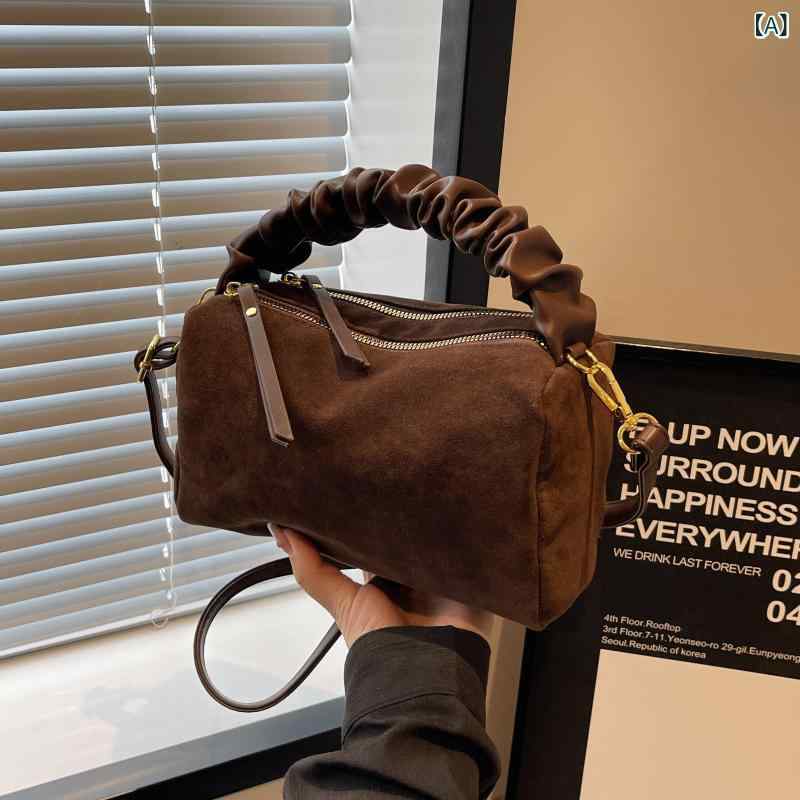 ショルダーバッグ レディース スエード調 スクエア型 斜めがけバッグ 大容量 通勤...