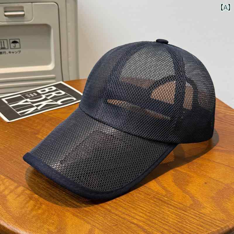 Hats - ハット メンズ 棒球帽 キャップ 春夏用 遮光 メッシュ素材 通気性抜群 アウトドア 釣り ゴルフ 野球帽 日除け スポーツ 深め 調整可能 蒸れにくい