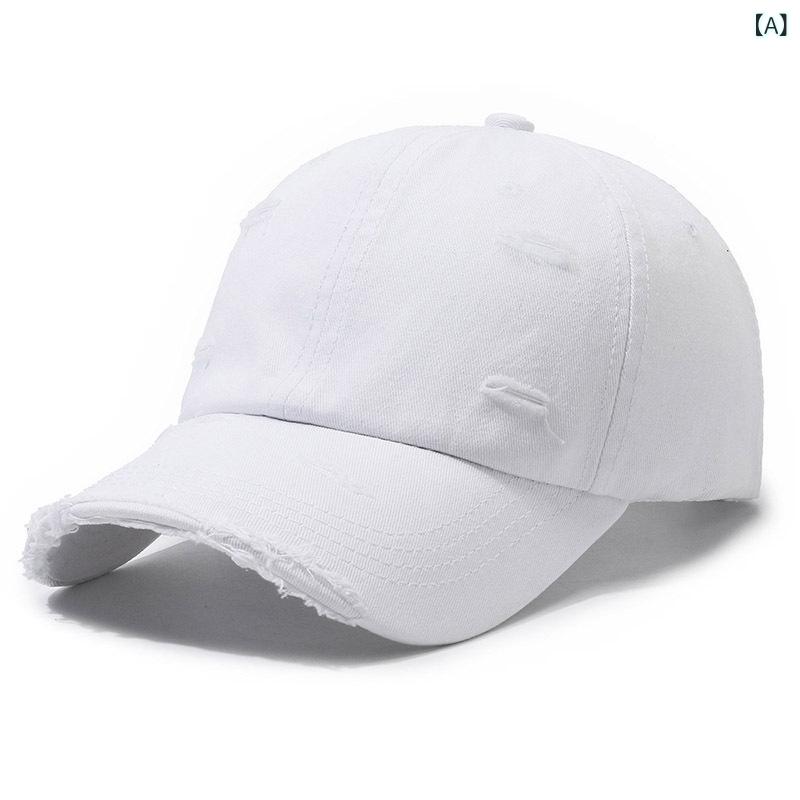 キャップ 帽子 メンズ レディース ベースボールキャップ ダメージ加工 無地 ヴィンテージ風 紫外線対策 日よけ スポーツ アウトドア キャンプ 通気性 調整可能 男女兼用 オールシーズン シンプル 使いやすい