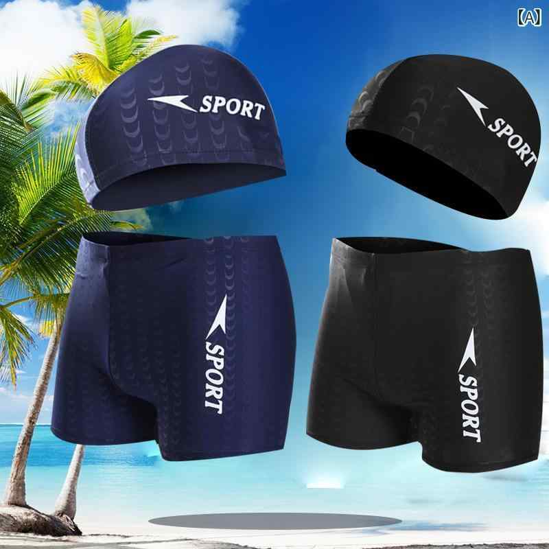 Men's Swimwear Beach Pants Surf Pants Swim Trunks Shorts Quick-Drying Amphibious Half Pants Boxer Style Hot Springs Beach Swimming Pool Travel Swimwear Elastic Waist Adjustable Drawstring Pockets Lightweight