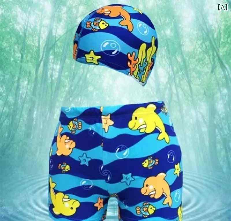 Rakuten - スイムパンツ キッズ 男の子 水着 子供用 海水パンツ ボーイズ 幼稚園 保育園 海水浴 プール 練習用 紫外線対策 帽子付き 動きやすい 速乾 軽量 ストレッチ素材 撥水加工 サイズ調整可能 快適フィット