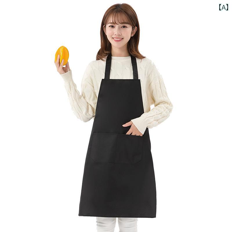 乐天商城 - エプロン 撥水 防水加工 キッチン用品 飲食店 厨房 業務用 制服 仕事着 おしゃれ シンプル 無地 汚れにくい 防汚 ポケット付き 収納力抜群 料理 ワークエプロン シワになりにくい 調整可能