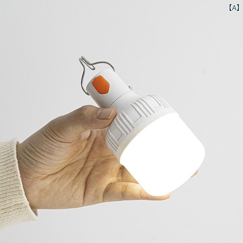 LEDランタン 屋外 キャンプライト ポータブル 照明器具 USB充電式 電球型 懐中電灯 吊り下げ 災害用 防災グッズ アウトドア 防水 夜釣り 停電対策 車中泊 持ち運び便利 コンパクト 高輝度 作業灯