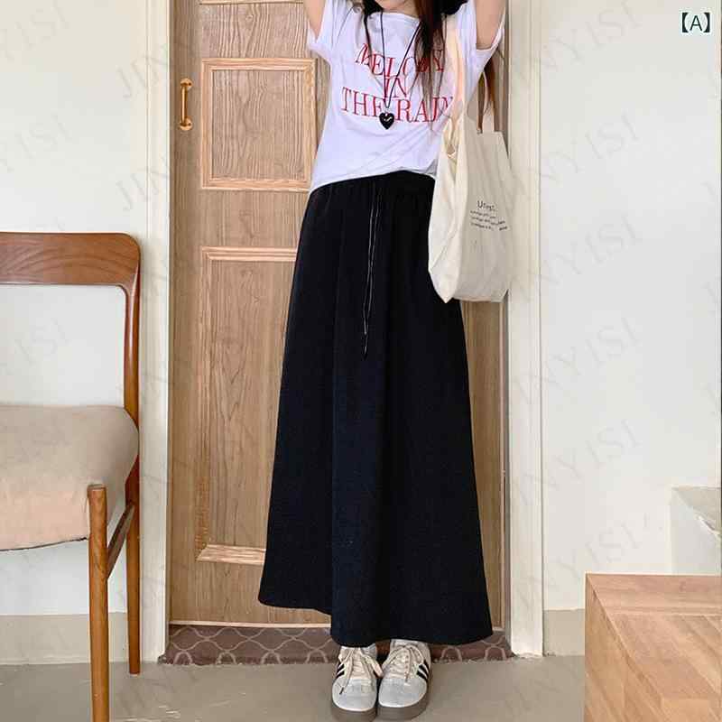 ロングスカート レディース フレアスカート ミモレ丈 Aライン ハイウエスト 無地 綿混素材 体型カバー 動きやすい 通勤 通学 お出かけ シンプル 上品 着回し 普段着 おしゃれ 大人かわいい ロング丈